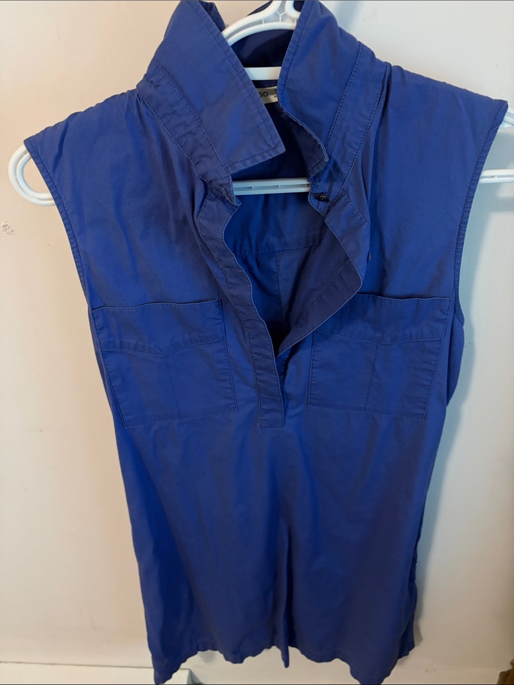 Mango Sleeveless Jumpsuit in Blue